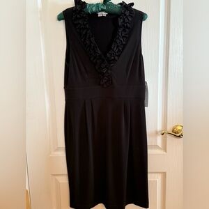 London Times Black Sleeveless Dress